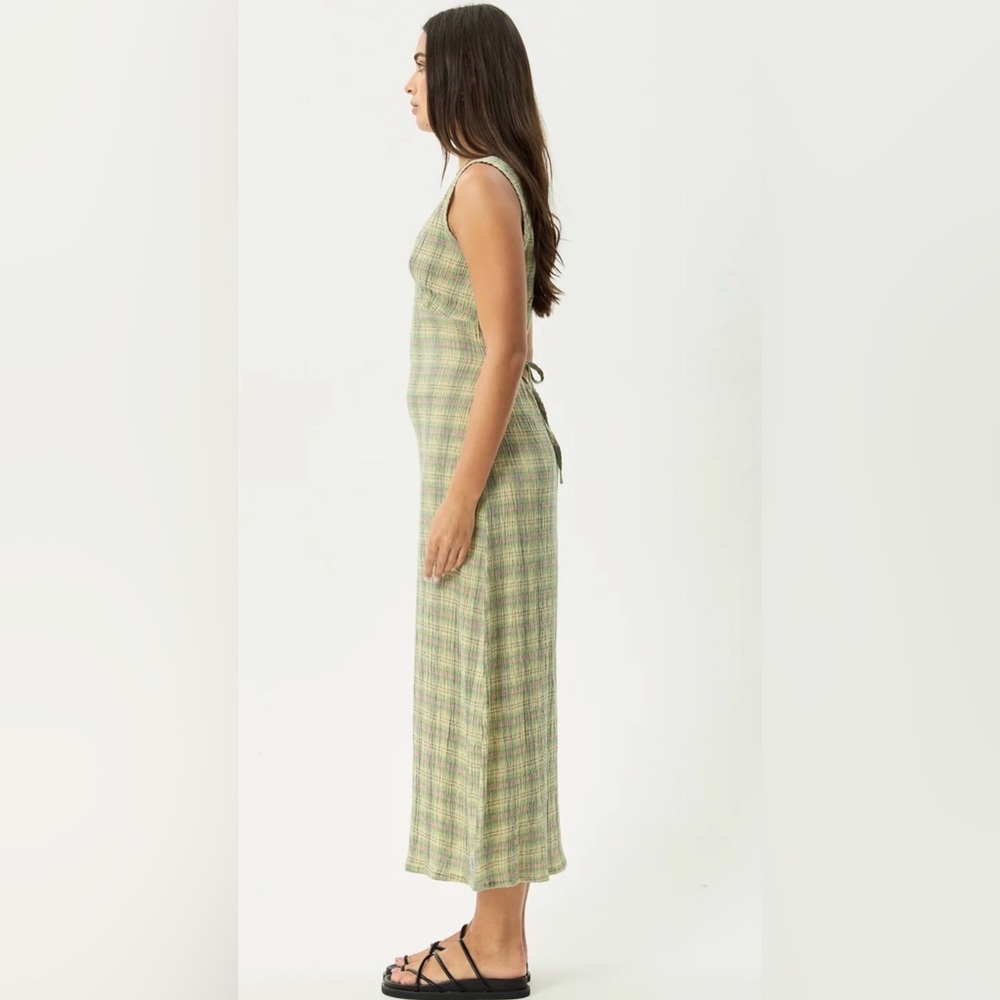 Afends Green check- POSITION TULLY
SEERSUCKER MAXI DRESS NWOT - Picture 3 of 15